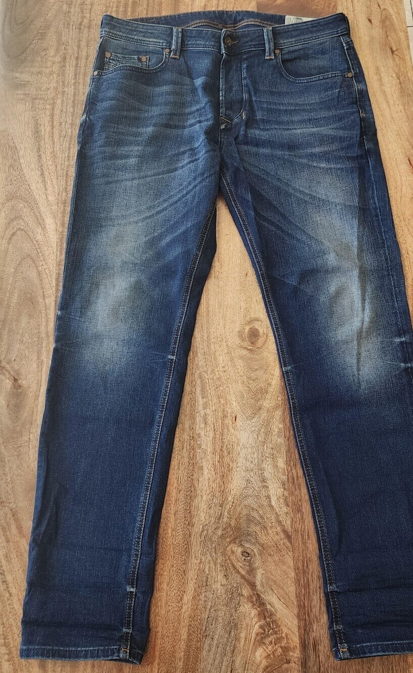 Diesel Larkee-BEEX Jeans Mens 34x32 Blue Regular Tapered Stretch Denim Mid Rise